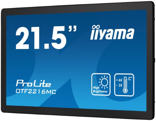 iiyama 21.5" high-brightness touchscreen with 10 touch points PCAP touch technology for outdoor applications