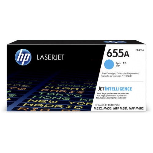 HP CF451A/655A Toner cartridge cyan, 10.5K pages ISO/IEC 19752 for HP LaserJet M 652/681