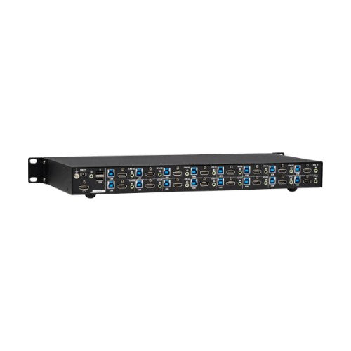 Tripp Lite B024-H4U16 16-Port 4K HDMI/USB KVM Switch - 4K 60 Hz Video/Audio, USB Peripheral Sharing, 1U Rack-Mount