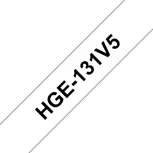 Brother HGE-131V5 DirectLabel black on Transparent Laminat 12mm x 8m Pack=5 for P-Touch RL 700 S/ 9500 PC/ 9700 PC/ 9800 PCN
