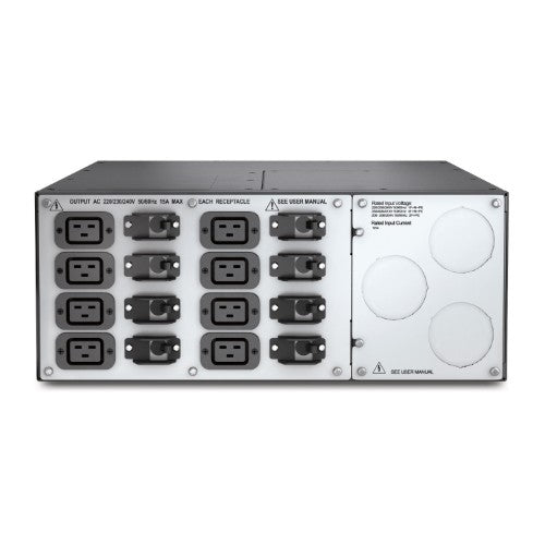 APC Service Bypass Panel, 230V, 125A, 2x hardwire input connectors, 8x IEC 60320 C19 outlets