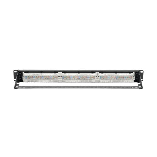 Tripp Lite N252-P24 Cat6 24-Port Patch Panel - PoE+ Compliant, 110/Krone, 568A/B, RJ45 Ethernet, 1U Rack-Mount, TAA