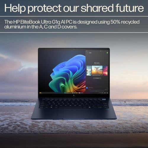 HP EliteBook Ultra G1q AI PC Copilot+ PC Snapdragon X1E-78-100 Laptop 35.6 cm (14") Touchscreen 2.2K 32 GB LPDDR5x-SDRAM 1 TB SSD Wi-Fi 7 (802.11be) Windows 11 Pro Blue