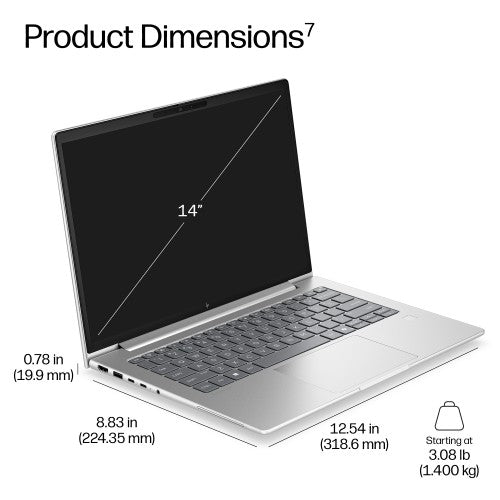 HP EliteBook 6 G2iR 14 inch Notebook Next Gen AI PC Copilot+ PC Intel Core Ultra 5 226V Laptop 35.6 cm (14") WUXGA 16 GB LPDDR5x-SDRAM 512 GB SSD Wi-Fi 7 (802.11be) Windows 11 Pro Silver