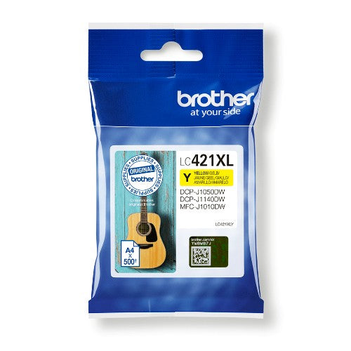 Brother LC-421XLY Ink cartridge yellow, 500 pages ISO/IEC 24711 for Brother DCP-J 1050