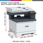 Xerox C325 A4 33ppm Wireless Duplex Copy/Print/Scan/Fax PS3 PCL5e/6 2 Trays Total 251 Sheets