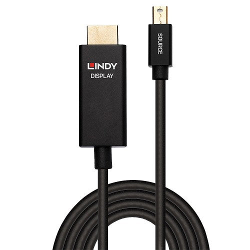 Lindy 0.5m Active Mini DisplayPort to HDMI Cable with HDR