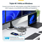 StarTech.com Thunderbolt 5 Universal Docking Station, Multi-Display Hub, 8K 60Hz or 4K 144Hz, 120Gbps Bandwidth Boost, 140W PD, 30W Phone Charging, USB 10Gbps, 2.5G LAN