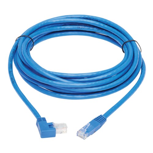 Tripp Lite N204-015-BL-RA Right-Angle Cat6 Gigabit Molded UTP Ethernet Cable (RJ45 Right-Angle M to RJ45 M), Blue, 15 ft. (4.57 m)
