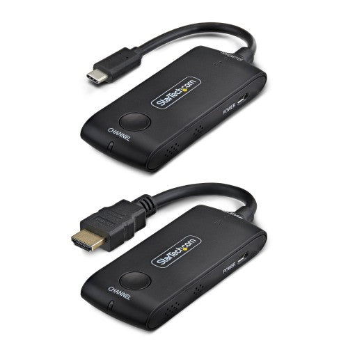 StarTech.com Wireless USB-C to HDMI Extender for Meeting Rooms and Huddle Spaces, 4K 60Hz, 65ft Range, USB Powered, Plug-and-Play Transmitter and Receiver Kit