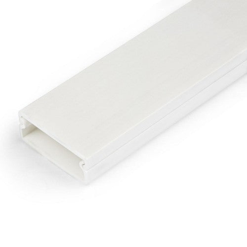 StarTech.com Solid Cable Management Raceway with Adhesive Tape & Cover, 1-1/4"(32mm)W x 3/8"(11mm)H - 3ft(1m) length, PVC Network/Power Cord Hider/Wall Wire Duct, Max 12 Cables, UL Listed