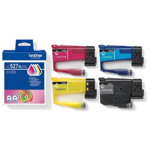 Brother LC-527XLVAL Ink cartridge multi pack Bk,C,M,Y high-capacity 3500pg + 3x2000 pg Pack=4 for Brother MFC-J 4350/6560/6975
