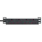 Intellinet 10" 1U PDU 4-way UK, With Indicator, Rackmount, Power Distribution Unit, UK 3-pin outlets, 3m power cord, output