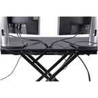 StarTech.com Corner Sit Stand Desk Converter with Keyboard Tray - Large Surface (35" x 21") - Height Adjustable Ergonomic Desktop/Tabletop Standing Workstation - Supports Dual Monitors - TAA