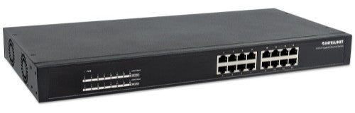 Intellinet 16-Port Gigabit Ethernet PoE+ Switch, 16 x PoE ports, IEEE 802.3at/af Power-over-Ethernet (PoE+/PoE), Endspan, Rackmount (UK Power Cord)
