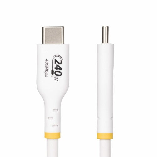 StarTech.com 6.6ft (2m) USB-C Charging Cable, Charge & Sync, 240W (5A) PD EPR, USB 2.0 Laptop Charger Cable, USB-IF Certified, TPE Jacket - White USB C Charging Cord