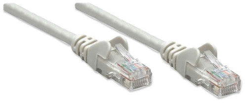 Intellinet Network Patch Cable, Cat5e, 1m, Grey, CCA, U/UTP, PVC, RJ45, Gold Plated Contacts, Snagless, Booted, Lifetime Warranty