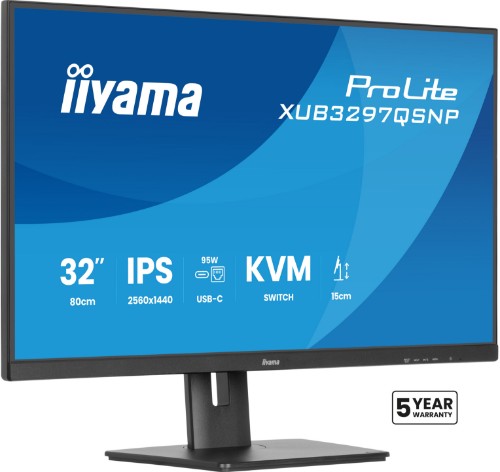 iiyama ProLite XUB3297QSNP-B1 computer monitor 81.3 cm (32") 2560 x 1440 pixels Quad HD LED Black