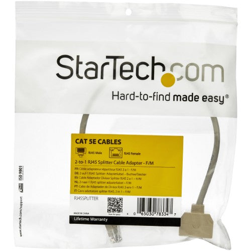 StarTech.com 2-to-1 RJ45 Splitter Cable Adapter - F/M