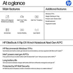 HP EliteBook X Flip G1i Next Gen AI PC Copilot+ PC Intel Core Ultra 5 226V Hybrid (2-in-1) 35.6 cm (14") Touchscreen WUXGA 16 GB LPDDR5x-SDRAM 512 GB SSD Wi-Fi 7 (802.11be) Windows 11 Pro Silver
