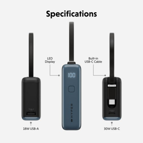 Targus HyperJuice Flex 10K 30W 5000 mAh Blue