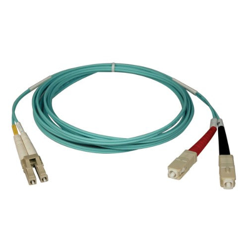 Tripp Lite N816-10M 10Gb Duplex Multimode 50/125 OM3 LSZH Fiber Patch Cable (LC/SC) - Aqua, 10M (33 ft.)