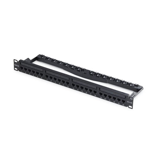 StarTech.com 24 Port 1U Feed Through Patch Panel with Cable Management Bar, Rackmount Cat6 Ethernet Patch Panel with RJ45 UTP Inline Couplers