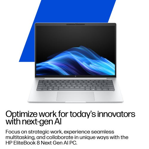 HP EliteBook 8 G1i Next Gen AI Wolf Pro Security Edition Copilot+ PC Intel Core Ultra 7 268V Laptop 35.6 cm (14") Touchscreen WUXGA 32 GB LPDDR5x-SDRAM 1 TB SSD Wi-Fi 7 (802.11be) Windows 11 Pro Silver