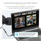 StarTech.com 5in (12.7cm) USB-C to 3.5mm TRRS Headphone/Headset Jack Audio Adapter, USB Type-C Aux Dongle, 32-bit DAC, Supports USB-C/Thunderbolt, Laptop/Phone/Tablet