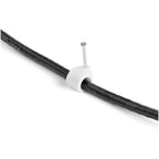 StarTech.com 100 Pack Extra Large Cable Clips with Nail - Reusable - Nail-in Clamps - Wire Holding Clips - Ethernet Cord/AV/Coax Cable Fasteners - Brick/Drywall Mounting Cable Tacks - White - TAA