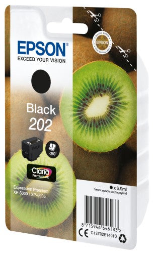 Epson C13T02E14010/202 Ink cartridge black, 250 pages 6.9ml for Epson XP 6000