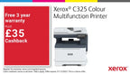 Xerox C325 A4 33ppm Wireless Duplex Copy/Print/Scan/Fax PS3 PCL5e/6 2 Trays Total 251 Sheets