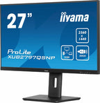 iiyama ProLite 27’’ QHD IPS technology panel with RJ45 (LAN), KVM Switch and USB-C Dock with 96W power delivery