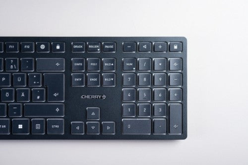 CHERRY KW 9100 SLIM keyboard Universal RF Wireless + Bluetooth QWERTZ German Black