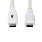 StarTech.com 2m (6ft) USB-C Charging Cable, Durable and Ultra-Flexible, 240W (5A) PD EPR, USB 2.0 Laptop Charger Cable, USB-IF Certified, Rugged USB-C Charging Cord - White