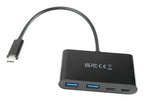 V7 USB-C Male to 2 x USB A Female, 2 x USB-C Female Hub USB 3.2 Gen1 5Gbps Black