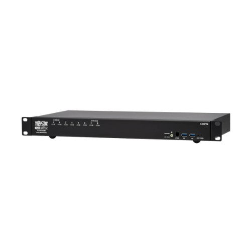 Tripp Lite B024-H4U08 8-Port 4K HDMI/USB KVM Switch - 4K 60 Hz Video/Audio, USB Peripheral Sharing, 1U Rack-Mount