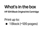 HP N9K06AE/304 Printhead cartridge black, 120 pages/5% 4ml for HP DeskJet 2620/3720