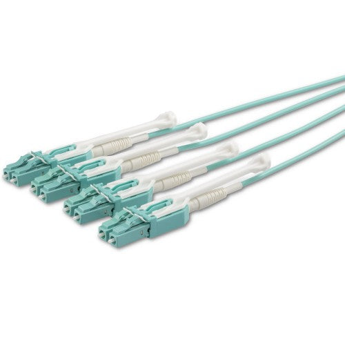 StarTech.com 2m (6ft) MTP(F)/PC to 4x LC/PC Duplex Breakout OM3 Multimode Fiber Optic Cable, OFNP Plenum, 40G Networks, Low Insertion Loss - Fiber Jumper Cord