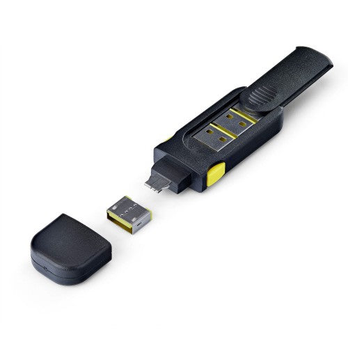 StarTech.com USB-A Port Blocker Key with 4x Latching USB-A Dust Cover Plugs, Snap-In Reusable Port Protectors for Laptops & Computers