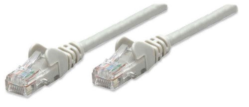 Intellinet Network Patch Cable, Cat5e, 1.5m, Grey, CCA, U/UTP, PVC, RJ45, Gold Plated Contacts, Snagless, Booted, Lifetime Warranty