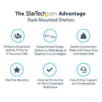 StarTech.com 2U Server Rack Shelf - Universal Rack Mount Cantilever Shelf for 19" Network Equipment Rack & Cabinet - Heavy Duty Steel – Weight Capacity 50lb/23kg - 22" Deep Tray, Black - TAA