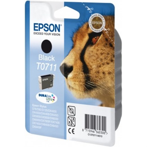 Epson C13T07114012/T0711 Ink cartridge black, 245 pages ISO/IEC 19752 7,4ml for Epson Stylus BX 310/600/D 120/D 78/S 20