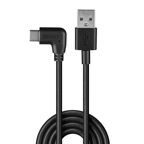 Lindy 1m USB 2.0 Type A to Right-Angled USB-C Cable