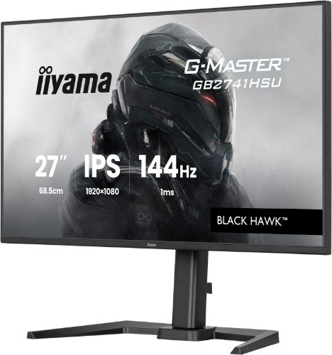iiyama G-MASTER Get ahead with the 27" GB2741HSU Black Hawk monitor with IPS Panel Technology, 1ms MPRT and height adjustabe stand