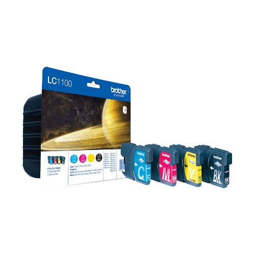 Brother LC-1100VALBPDR Ink cartridge multi pack Bk,C,M,Y Blister Acustic Magnetic 9.5ml + 3x7.5ml, 450pg + 3x325pg Pack=4 for Brother DCP 185 C/MFC 6490 C