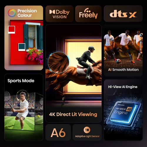 Hisense 75" A6QTUK 4K Ultra HD Smart TV with Freely