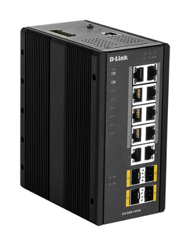 D-Link 14-Port L2 Managed Switch with 10 x 10/100/1000BaseT(X) (8 PoE) & 4 x 100/1000BaseSFP