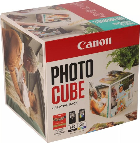 Canon 5225B017/PG-540+CL-541 Printhead cartridge multi pack black / color Cube white blue + Photopaper PP-201 13x13cm 40 sheet 180pg+180pg Pack=2 for Canon Pixma MG 2150/MX 370