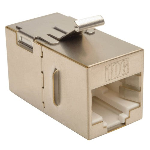 Tripp Lite N235-001-SH-6A Cat6a Straight-Through Modular Shielded In-Line Snap-In Coupler (RJ45 F/F), TAA